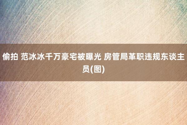 偷拍 范冰冰千万豪宅被曝光 房管局革职违规东谈主员(图)