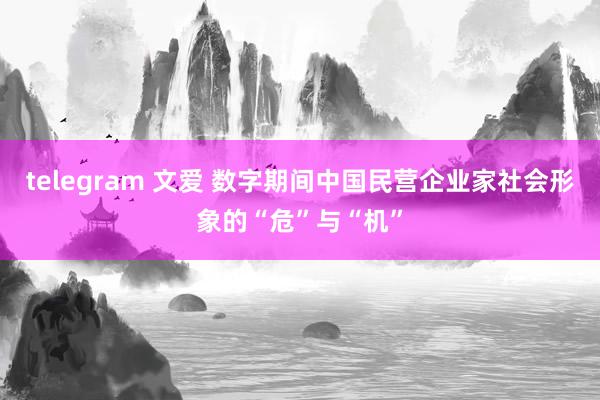 telegram 文爱 数字期间中国民营企业家社会形象的“危”与“机”