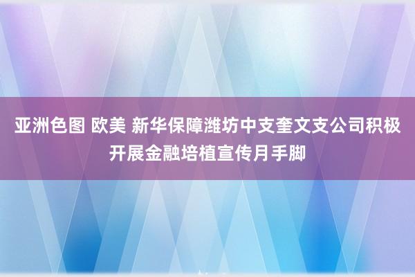 亚洲色图 欧美 新华保障潍坊中支奎文支公司积极开展金融培植宣传月手脚