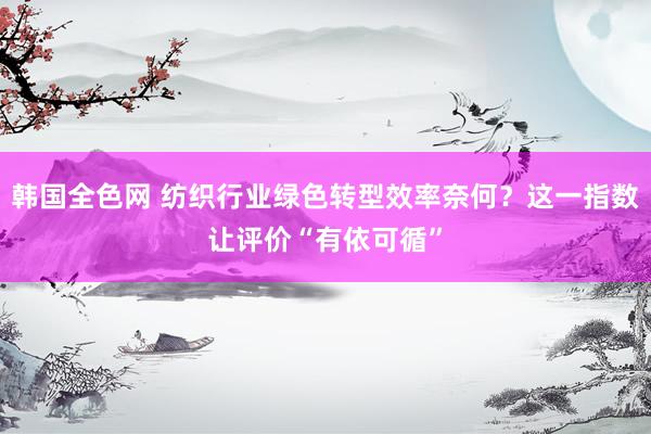 韩国全色网 纺织行业绿色转型效率奈何？这一指数让评价“有依可循”