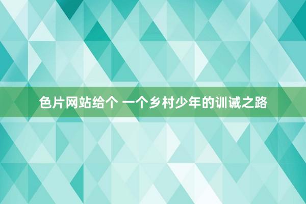 色片网站给个 一个乡村少年的训诫之路